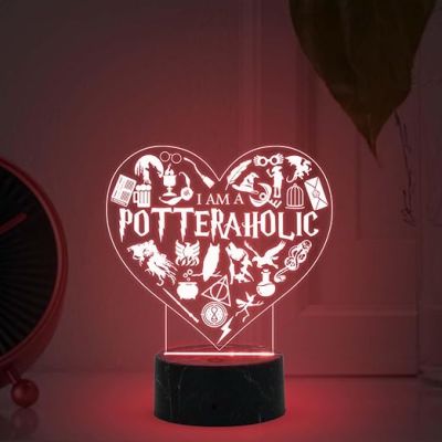 3D Illusion Harry Porter Night Lamp with Multicolored Light Birthday Gift for Kids
