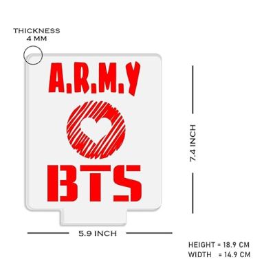 3D Illusion BTS Army Acrylic Night Lamp with Warm White Light Gift for BTS Lover, Return Gift for Kids, Home Decor Lamp