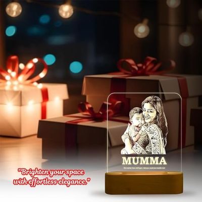 Personalized Mom Daughter Photo Night Lamp with Warm White Light Customized Photo Birthday Memorable Gift for Mom Daughter & Son
