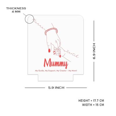 Mummy Son Holding Hand Night Lamp with Multicolored Light Customized Name & Message Memorable Birthday Gift for Mom, Express Love for Mom Gift for Mother's Day