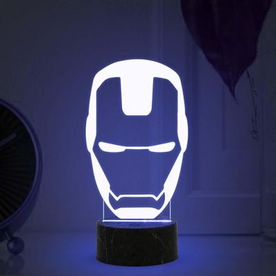 3D Illusion Iron Man Avengers Night Lamp with Multicolored Light Birthday Gift for Marvel Fans Kids Room Decor Gift for Avengers Lovers
