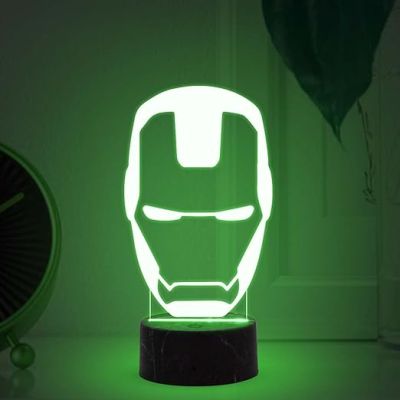3D Illusion Iron Man Avengers Night Lamp with Multicolored Light Birthday Gift for Marvel Fans Kids Room Decor Gift for Avengers Lovers