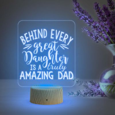 Amazing Dad Night Lamp with Multicolored Light Birthday Gift for Dad from Daughter Son Gift for Fathers Day & Home decor