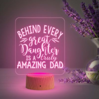 Amazing Dad Night Lamp with Multicolored Light Birthday Gift for Dad from Daughter Son Gift for Fathers Day & Home decor