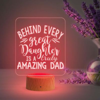 Amazing Dad Night Lamp with Multicolored Light Birthday Gift for Dad from Daughter Son Gift for Fathers Day & Home decor