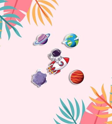 Planets Astronaut Design Fridge Magnet Refrigerator, Home, Cafe, Kitchen & Office Decoration Combo Pack