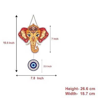 Elephant Evil Eye Wooden  Wall Hanging Living room Home Decoration Modern Artworks Gift Items for Friend