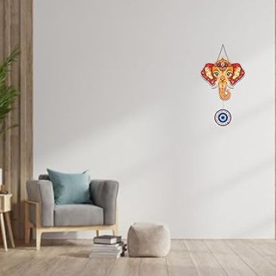 Elephant Evil Eye Wooden  Wall Hanging Living room Home Decoration Modern Artworks Gift Items for Friend