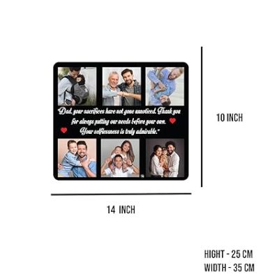 Family Wooden Collage Photo Frame Customized Photo & Message Memorable Birthday Gift For Dad & Gift for Father day