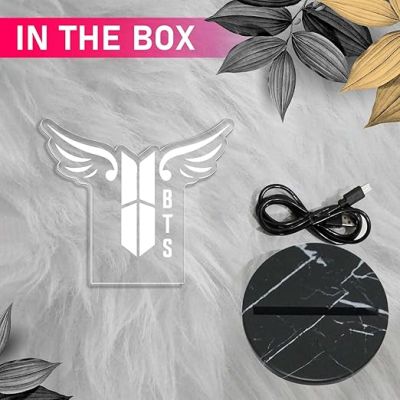 3D Illusion BTS Army Night Lamp with Warm White Light Gift for Kids Girls, Teen Girl, Friends, Girlfriend Gift for BTS Fans & Lover