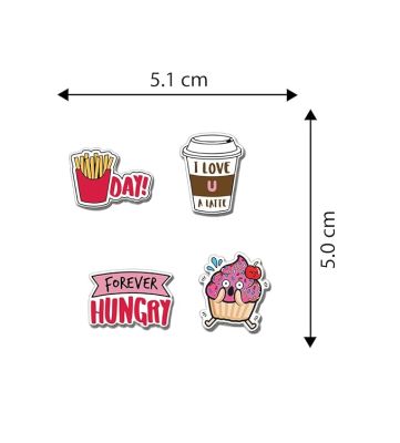 Fast Food Fridge Magnet Stickers Home, Cafe, Kitchen & Refrigerator Decoration Gift for Food Lover