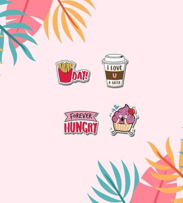 Fast Food Fridge Magnet Stickers Home, Cafe, Kitchen & Refrigerator Decoration Gift for Food Lover