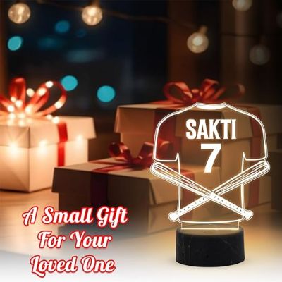 3D Illusion Base Ball Sport Night Lamp with Warm White Light Customized with Name Birthday Gift for Friend, Sport Player, Base Ball Lover