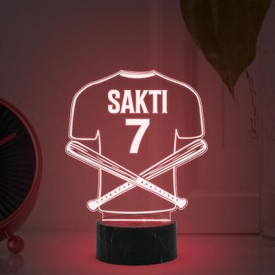 3D Illusion Base Ball Sport Night Lamp with Multicolored Light Customized with Name Birthday Gift for Friend, Sport Player, Base Ball Lover