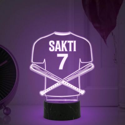 3D Illusion Base Ball Sport Night Lamp with Multicolored Light Customized with Name Birthday Gift for Friend, Sport Player, Base Ball Lover