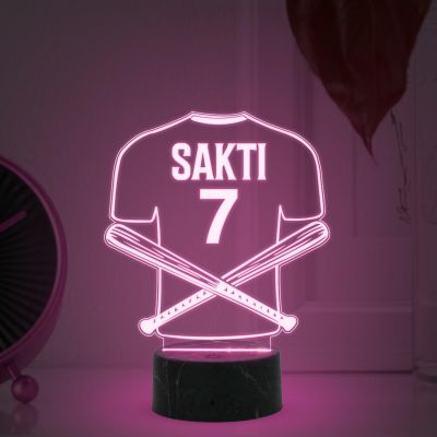 3D Illusion Base Ball Sport Night Lamp with Multicolored Light Customized with Name Birthday Gift for Friend, Sport Player, Base Ball Lover