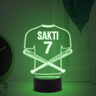 3D Illusion Base Ball Sport Night Lamp with Multicolored Light Customized with Name Birthday Gift for Friend, Sport Player, Base Ball Lover