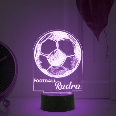 3D Illusion Football Sport Night Lamp with Multicolored Light Customized with Name Birthday Gift for Sport Person, Friend, Kids & Gaming Room Decoe