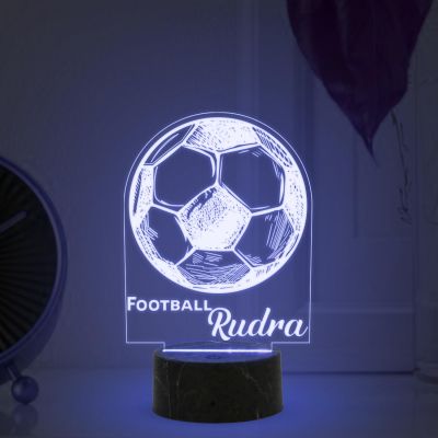 3D Illusion Football Sport Night Lamp with Multicolored Light Customized with Name Birthday Gift for Sport Person, Friend, Kids & Gaming Room Decoe
