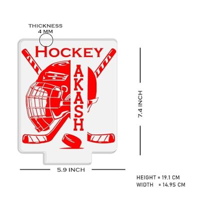 3D Illusion Hockey Sport Night Lamp with Warm White Light Customized with Name Birthday Gift for Friend, Sport Player, Hockey Lover