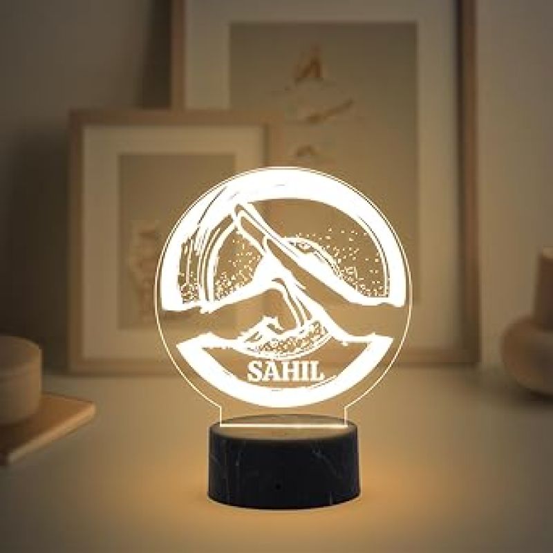 3D Illusion Karate Sport Night Lamp with Warm White Light Customized with Name Birthday Gift for Teacher, Friend, Karate Player,