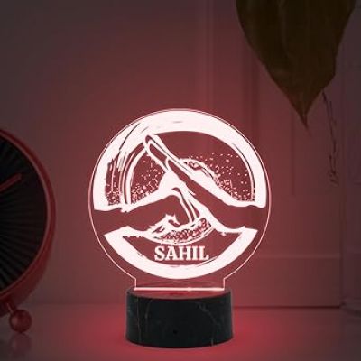 3D Illusion Karate Sport Night Lamp with Multicolored Light Customized with Name Birthday Gift for Teacher, Friend, Karate Player,