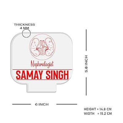 Nephrologist Doctor Desk Name Plate Night Lamp with Warm White Light Customized with Name Gift for Kidney Doctors Ideal for Home Office Clinic Decor