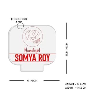 Nephrologist Doctor Desk Name Plate Night Lamp with Warm White Light Customized with Name Gift for Brain Doctors Ideal for Home Office Clinic Decor