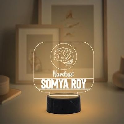 Nephrologist Doctor Desk Name Plate Night Lamp with Warm White Light Customized with Name Gift for Brain Doctors Ideal for Home Office Clinic Decor