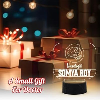 Nephrologist Doctor Desk Name Plate Night Lamp with Warm White Light Customized with Name Gift for Brain Doctors Ideal for Home Office Clinic Decor
