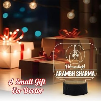 Nephrologist Doctor Desk Name Plate Night Lamp with Warm White Light Customized with Name Gift for Lung Doctors Ideal for Home Office Clinic Decor
