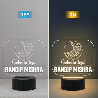 Nephrologist Doctor Desk Name Plate Night Lamp with Warm White Light Customized with Name Gift for Stomach Doctors Ideal for Home Office Clinic Decor