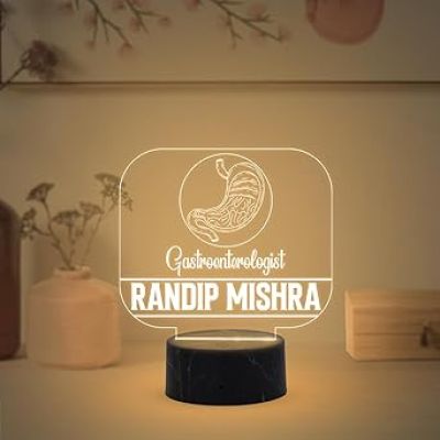 Nephrologist Doctor Desk Name Plate Night Lamp with Warm White Light Customized with Name Gift for Stomach Doctors Ideal for Home Office Clinic Decor