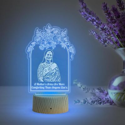 Personalized Mom Photo with A Mothers Arms are More Comforting Than Anyone Else Thought Engraved Night Lamp with Warm White Light Customized with Photo & Message Mothers Day Gift for Mom Birthday Gift for Mom