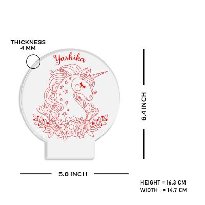 Unicorn Night Lamp with Automatic Color Changing Customized with Name Birthday Gift for Girls. Sister, Girlfriend & Kids Room Decor Light