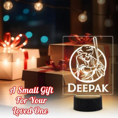 Personalized Baseball Night Lamp with Warm White Light Customized with Name Birthday Gift for Baseball Player & Lover Boy Room  Decor
