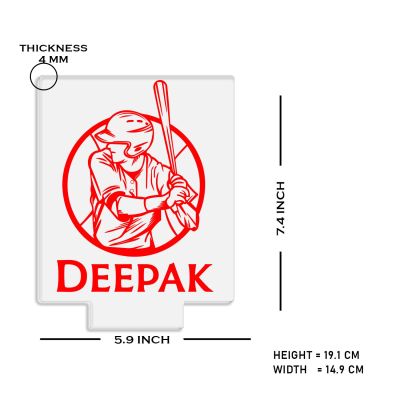 Personalized Baseball Night Lamp with Multicolored Light Customized with Name Birthday Gift for Baseball Player & Lover Boy Room Decor