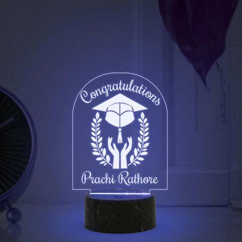 Congratulations On Your Graduation Night Lamp with Multicolored Light Customize Name Gift for Collage Students Gift for Doctor, Law Students, Engineers, Nurse, CA