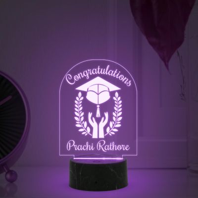 Congratulations On Your Graduation Night Lamp with Multicolored Light Customize Name Gift for Collage Students Gift for Doctor, Law Students, Engineers, Nurse, CA
