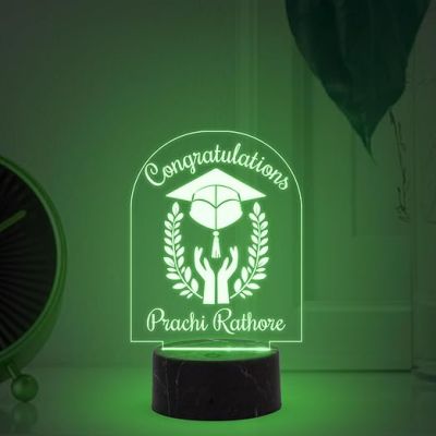 Congratulations On Your Graduation Night Lamp with Multicolored Light Customize Name Gift for Collage Students Gift for Doctor, Law Students, Engineers, Nurse, CA