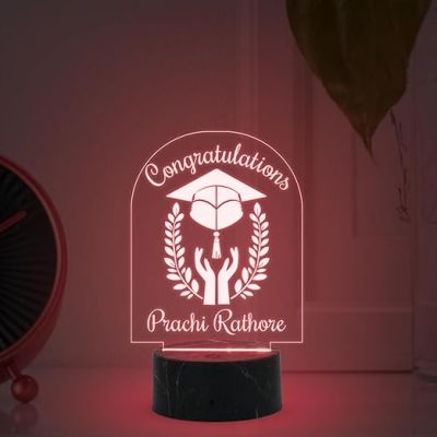 Congratulations On Your Graduation Night Lamp with Multicolored Light Customize Name Gift for Collage Students Gift for Doctor, Law Students, Engineers, Nurse, CA