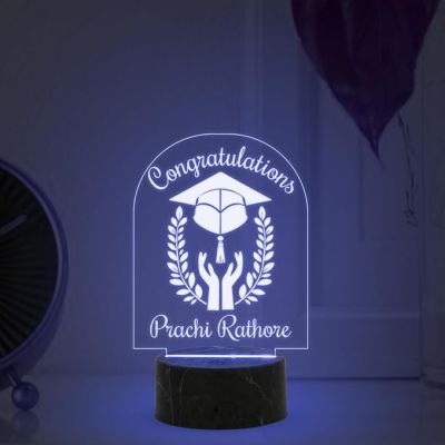 Congratulations On Your Graduation Night Lamp with Multicolored Light Customize Name Gift for Collage Students Gift for Doctor, Law Students, Engineers, Nurse, CA
