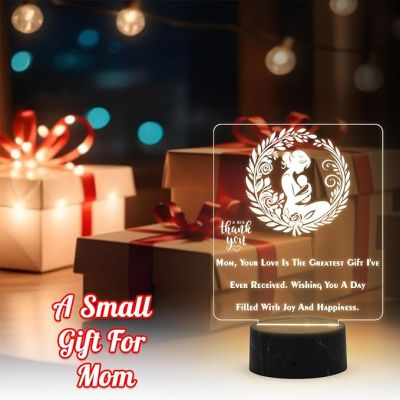 Mom, Your Love Is The Greatest Gift I've Ever Received. Engraved Night Lamp with Warm White Light Mothers Day Gift for Mom Thank You Gift for Mom Surprise Gift for Mom