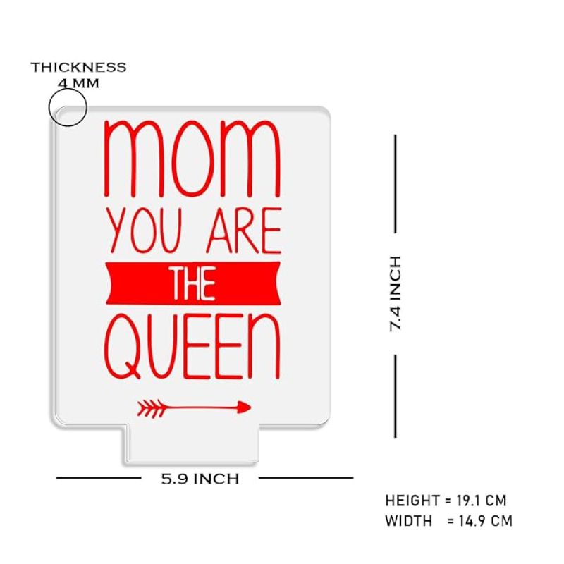 Mom You Are The Queen Text Night Lamp with Automatic Color Changing Light Mothers Day Gift for Mom Thank You Gift for Mom Surprise Gift for Mom