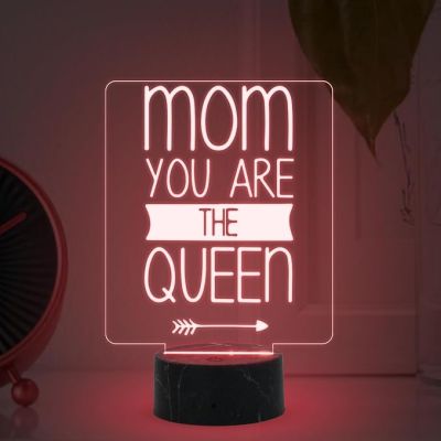 Mom You Are The Queen Text Night Lamp with Automatic Color Changing Light Mothers Day Gift for Mom Thank You Gift for Mom Surprise Gift for Mom