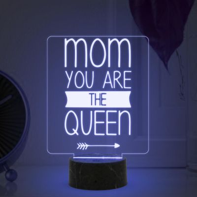 Mom You Are The Queen Text Night Lamp with Automatic Color Changing Light Mothers Day Gift for Mom Thank You Gift for Mom Surprise Gift for Mom