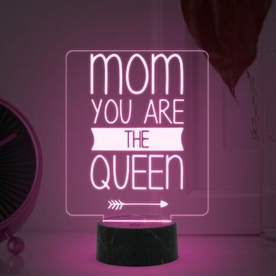 Mom You Are The Queen Text Night Lamp with Automatic Color Changing Light Mothers Day Gift for Mom Thank You Gift for Mom Surprise Gift for Mom