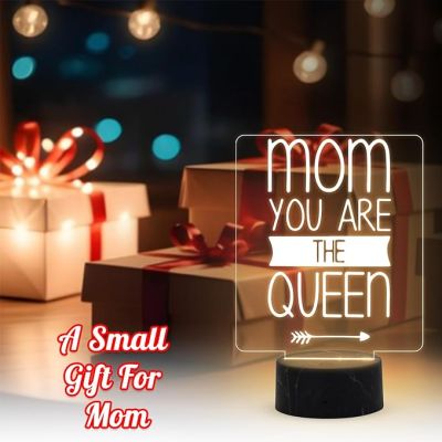 Mom You Are The Queen Night Lamp with Warm White Light Mothers Day Gift for Mom Thank You Gift for Mom Surprise Gift for Mom