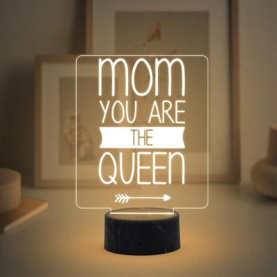 Mom You Are The Queen Night Lamp with Warm White Light Mothers Day Gift for Mom Thank You Gift for Mom Surprise Gift for Mom