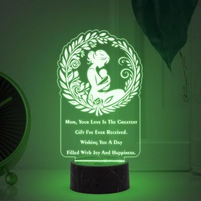 Wishing You A Day Filled With Joy And Happiness Engraved Night Lamp with  Automatic Color Changing Light Mothers Day Gift for Mom Thank You Gift for Mom Surprise Gift for Mom